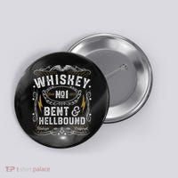 Whiskey Bent And Hellbound Country Music Biker Bourbon Button thumb 0