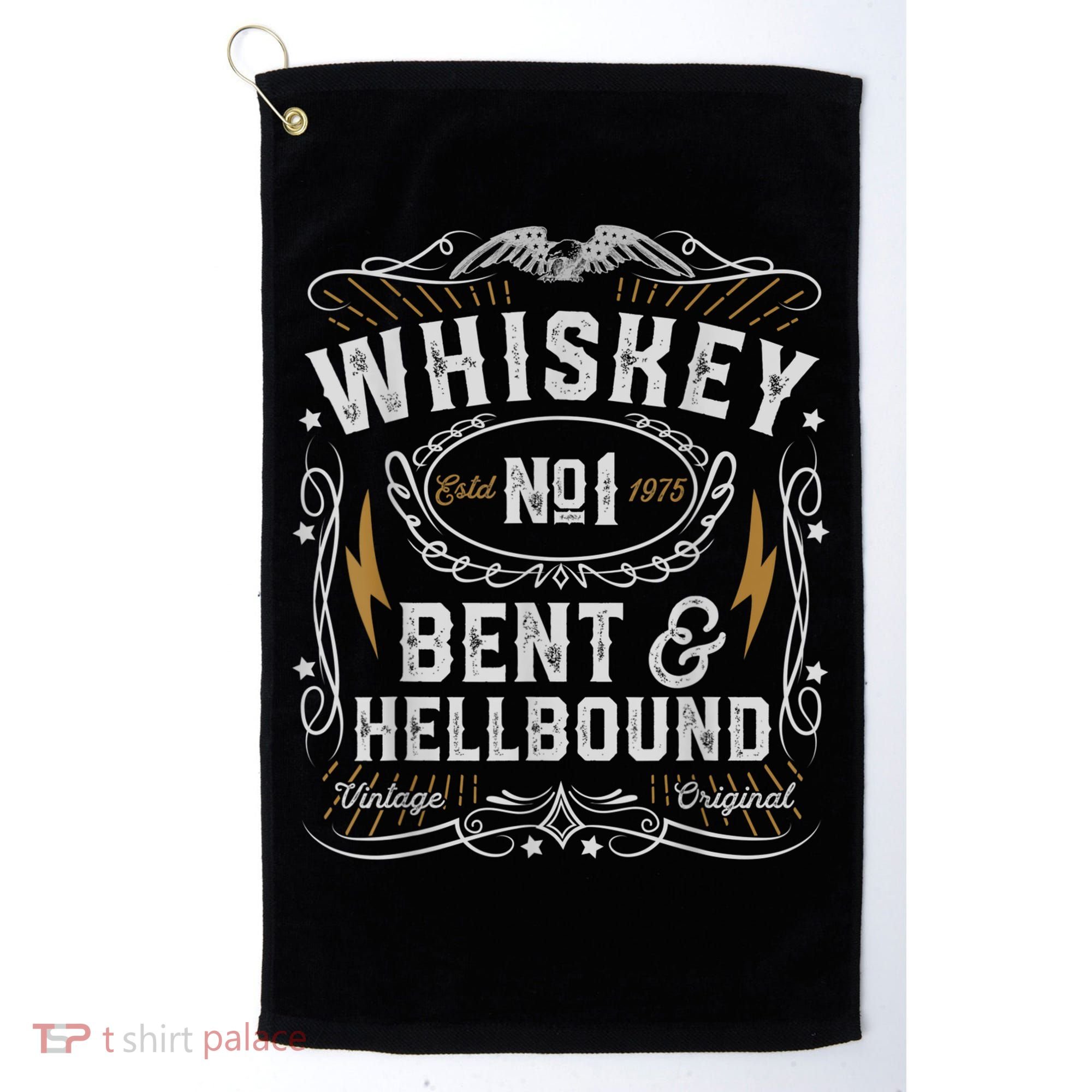 Whiskey Bent And Hellbound Country Music Biker Bourbon Golf Towel