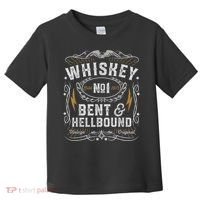 Whiskey Bent And Hellbound Country Music Biker Bourbon Toddler T-Shirt thumb 0