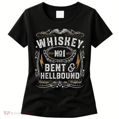 Whiskey Bent And Hellbound Country Music Biker Bourbon Women's T-Shirt