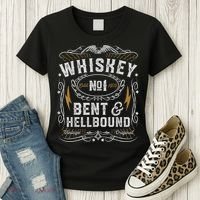 Whiskey Bent And Hellbound Country Music Biker Bourbon Women's T-Shirt thumb 3
