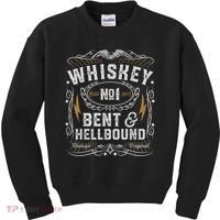 Whiskey Bent And Hellbound Country Music Biker Bourbon Kids Sweatshirt thumb 0
