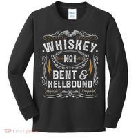 Whiskey Bent And Hellbound Country Music Biker Bourbon Kids Long Sleeve Shirt thumb 0