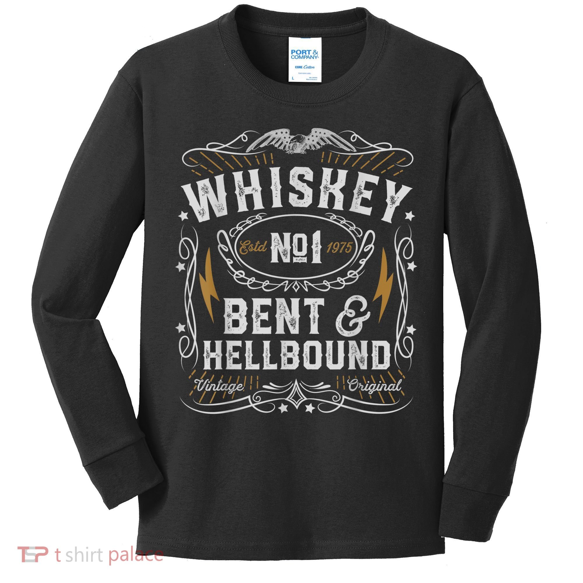 Whiskey Bent And Hellbound Country Music Biker Bourbon Kids Long Sleeve Shirt