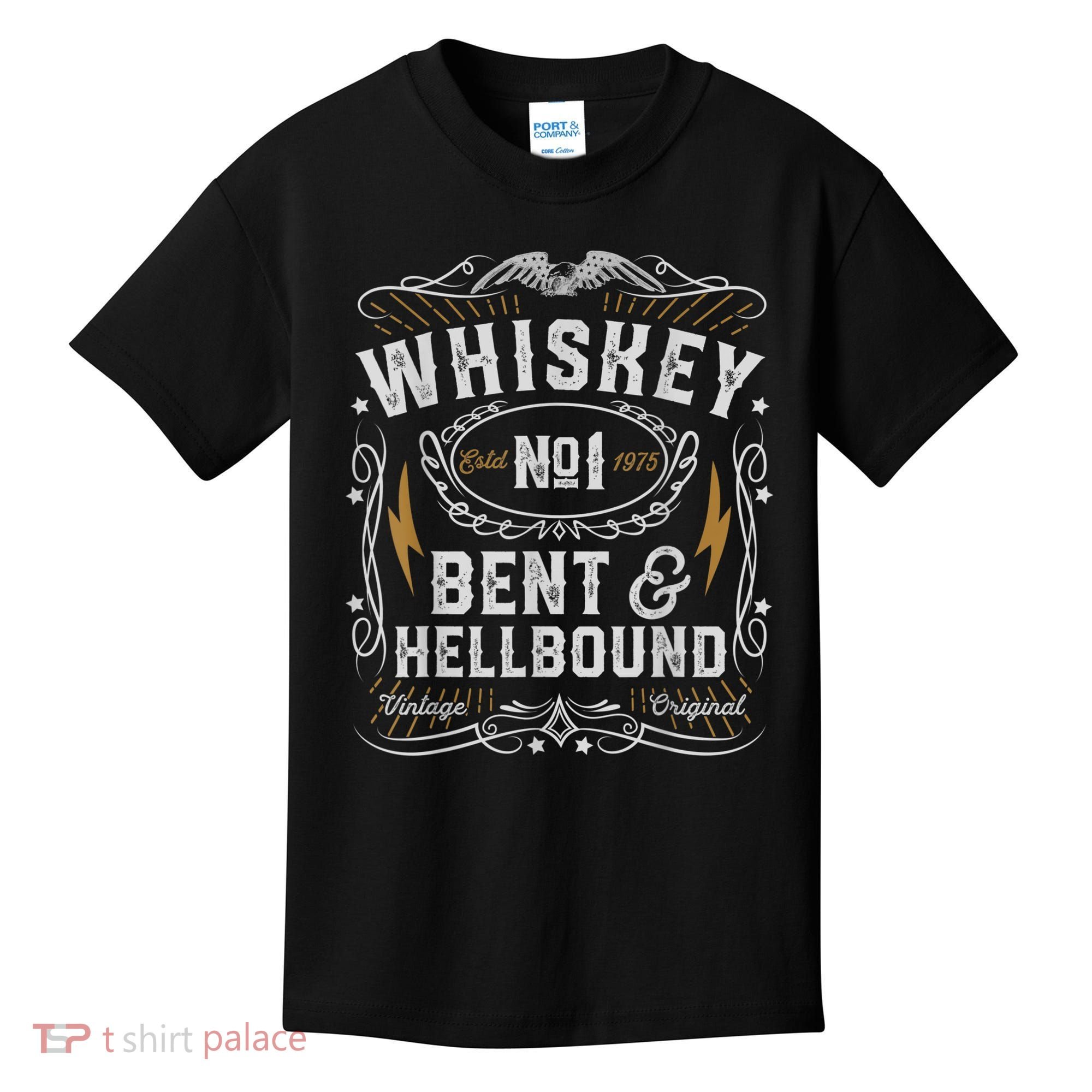 Whiskey Bent And Hellbound Country Music Biker Bourbon Kids T-Shirt