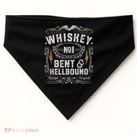 Whiskey Bent And Hellbound Country Music Biker Bourbon Gift USA-Made Doggie Bandana thumb 0