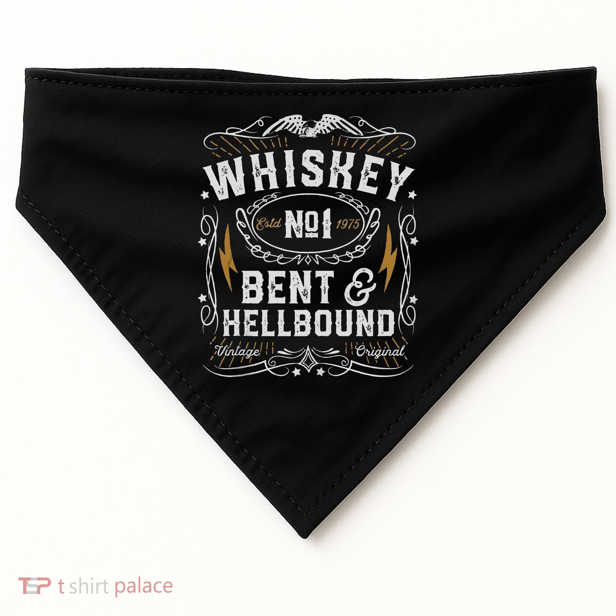 Whiskey Bent And Hellbound Country Music Biker Bourbon Gift USA-Made Doggie Bandana