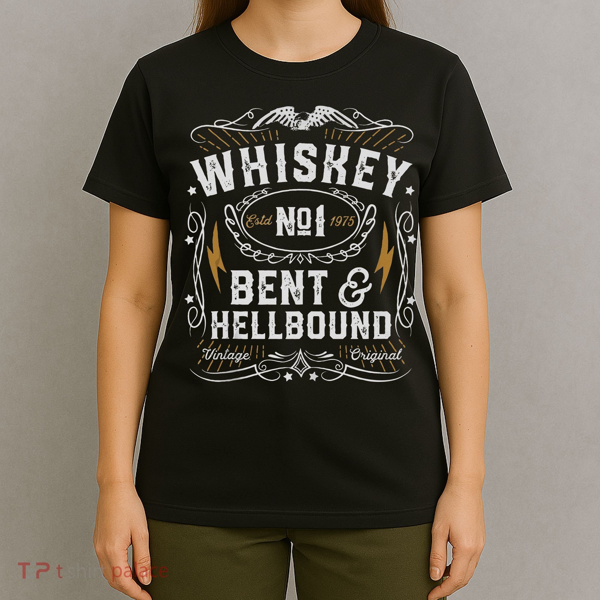 Whiskey Bent And Hellbound Country Music Biker Bourbon Gift T-Shirt