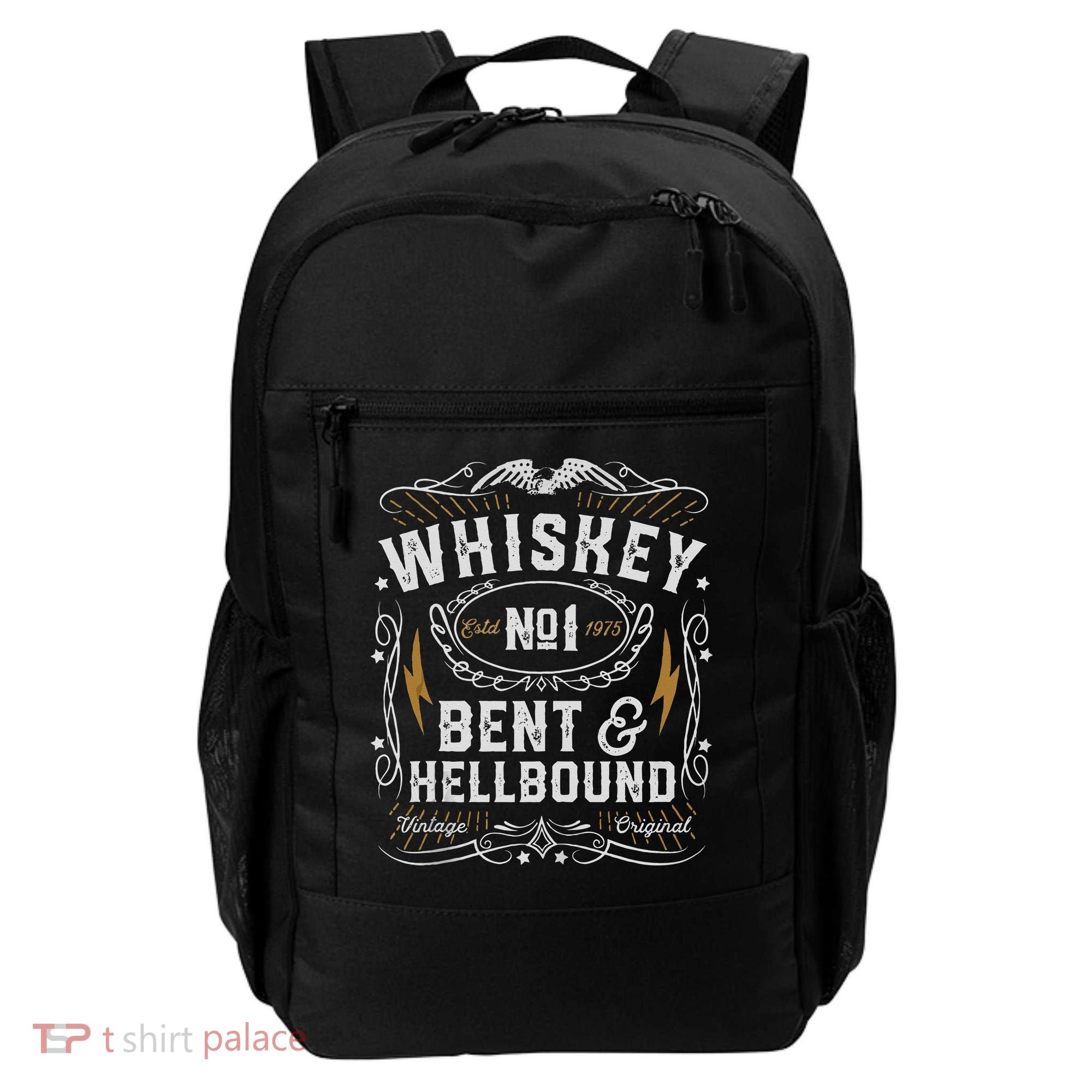 Whiskey Bent And Hellbound Country Music Biker Bourbon Gift Backpack