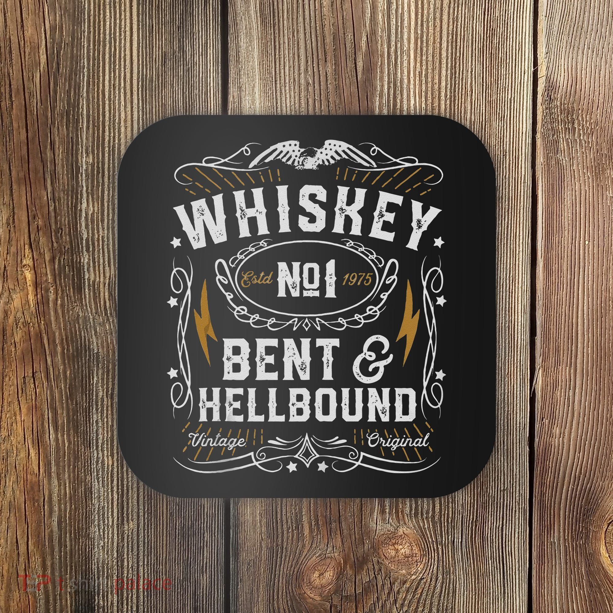 Whiskey Bent And Hellbound Country Music Biker Bourbon Gift Coaster