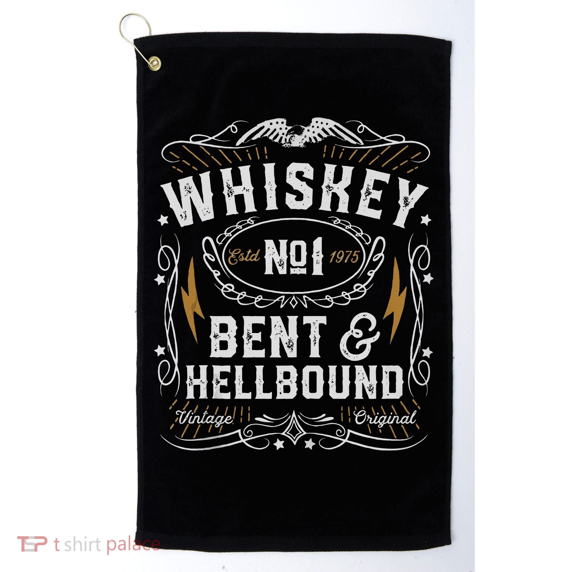 Whiskey Bent And Hellbound Country Music Biker Bourbon Gift Golf Towel
