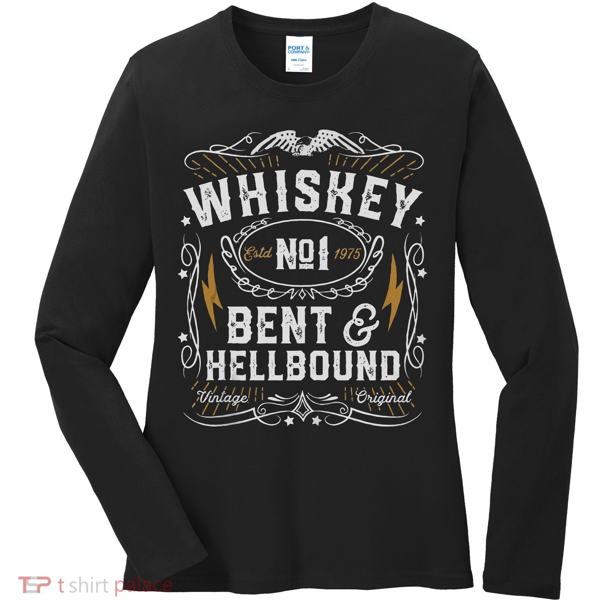 Whiskey Bent And Hellbound Country Music Biker Bourbon Gift Women's Long Sleeve Shirt