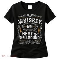 Whiskey Bent And Hellbound Country Music Biker Bourbon Gift Women's T-Shirt thumb 0