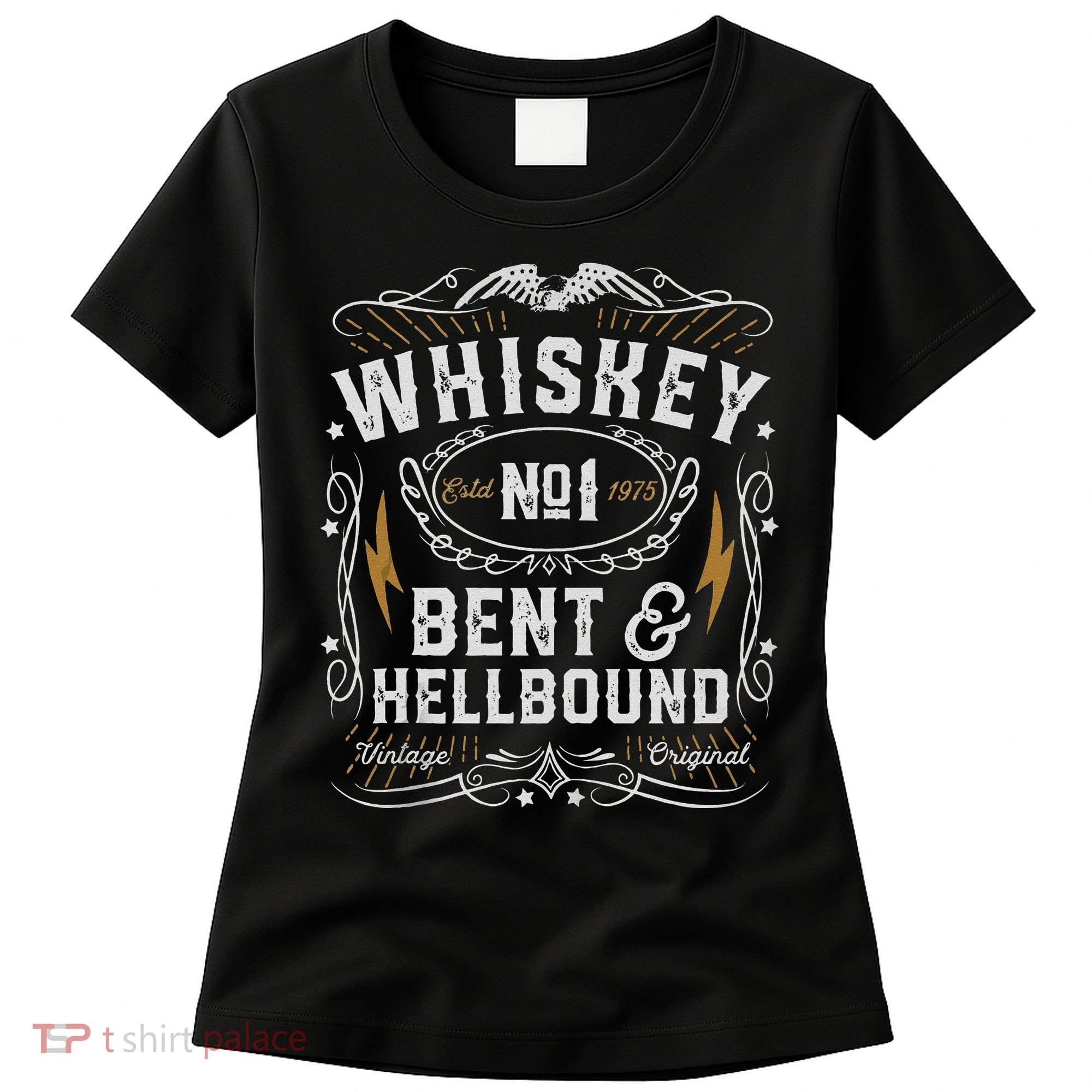Whiskey Bent And Hellbound Country Music Biker Bourbon Gift Women's T-Shirt