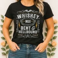 Whiskey Bent And Hellbound Country Music Biker Bourbon Gift Women's T-Shirt thumb 2