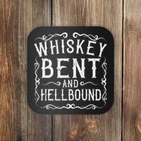 Whiskey Bent And Hellbound Country Biker Bourbon Gift Coaster thumb 0