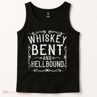 Whiskey Bent And Hellbound Country Biker Bourbon Gift Tank Top thumb 2