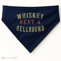 Whiskey Bent And Hell Bound Drinking Drunk Party Hellbound USA-Made Doggie Bandana thumb 0