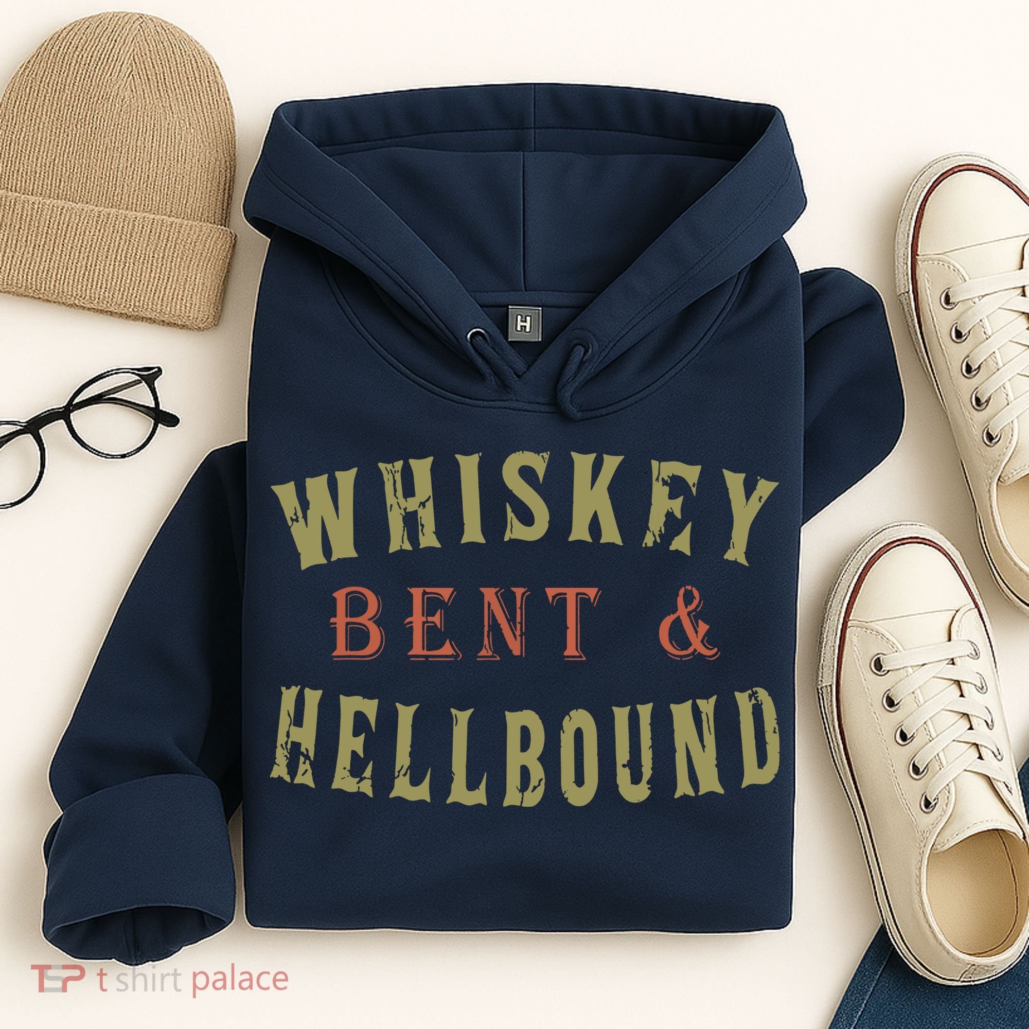 Whiskey Bent And Hell Bound Drinking Drunk Party Hellbound Hoodie