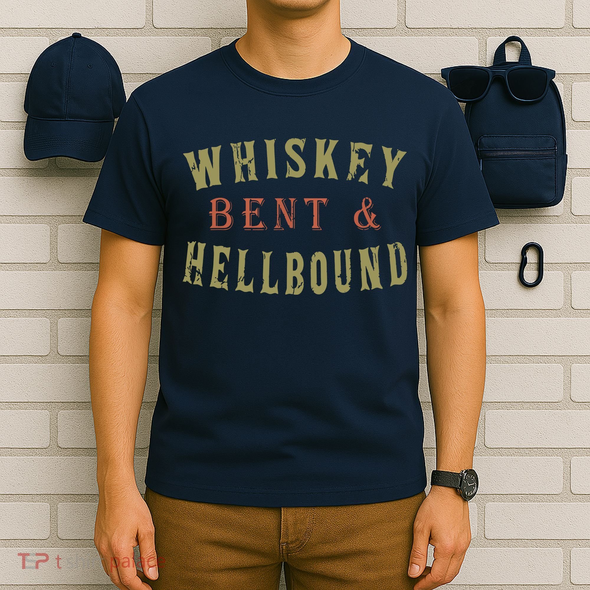 Whiskey Bent And Hell Bound Drinking Drunk Party Hellbound T-Shirt