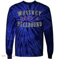 Whiskey Bent And Hell Bound Drinking Drunk Party Hellbound Tie-Dye Long Sleeve Shirt thumb 0