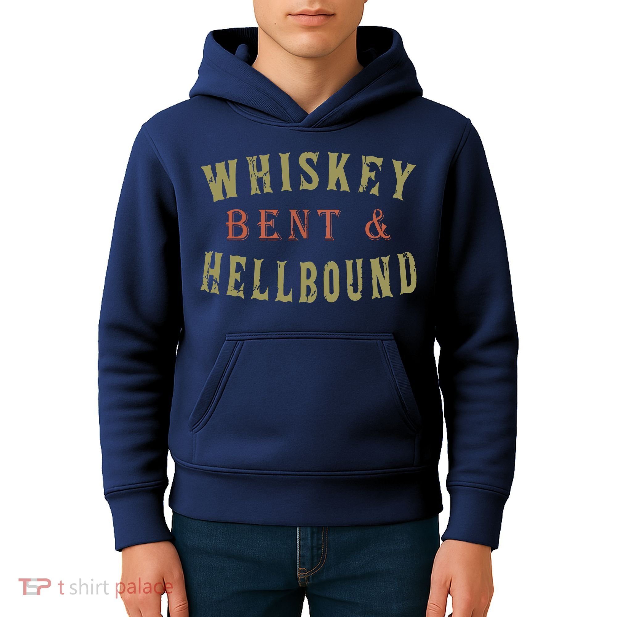 Whiskey Bent And Hell Bound Drinking Drunk Party Hellbound Kids Hoodie