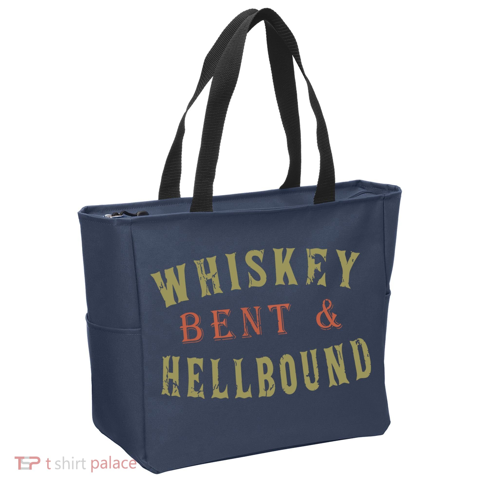 Whiskey Bent And Hell Bound Drinking Drunk Party Hellbound Tote Bag