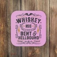 Whiskey Bent And Hellbound Country Music Biker Bourbon Gift Coaster thumb 0