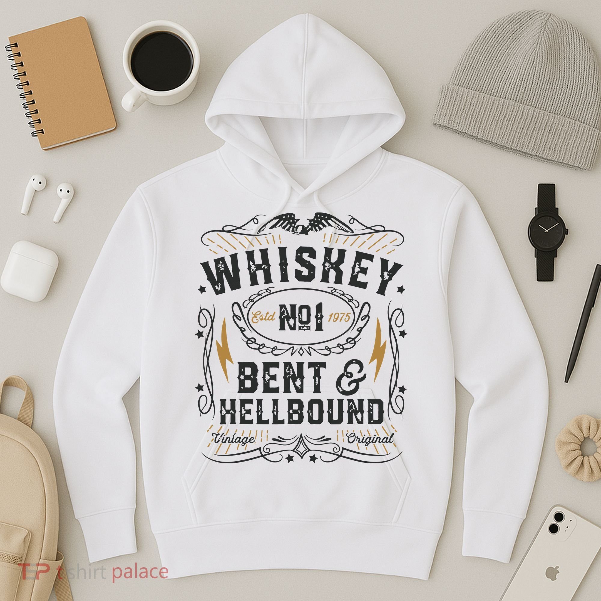 Whiskey Bent And Hellbound Country Music Biker Bourbon Gift Hoodie