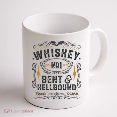 Whiskey Bent And Hellbound Country Music Biker Bourbon Gift Coffee Mug back