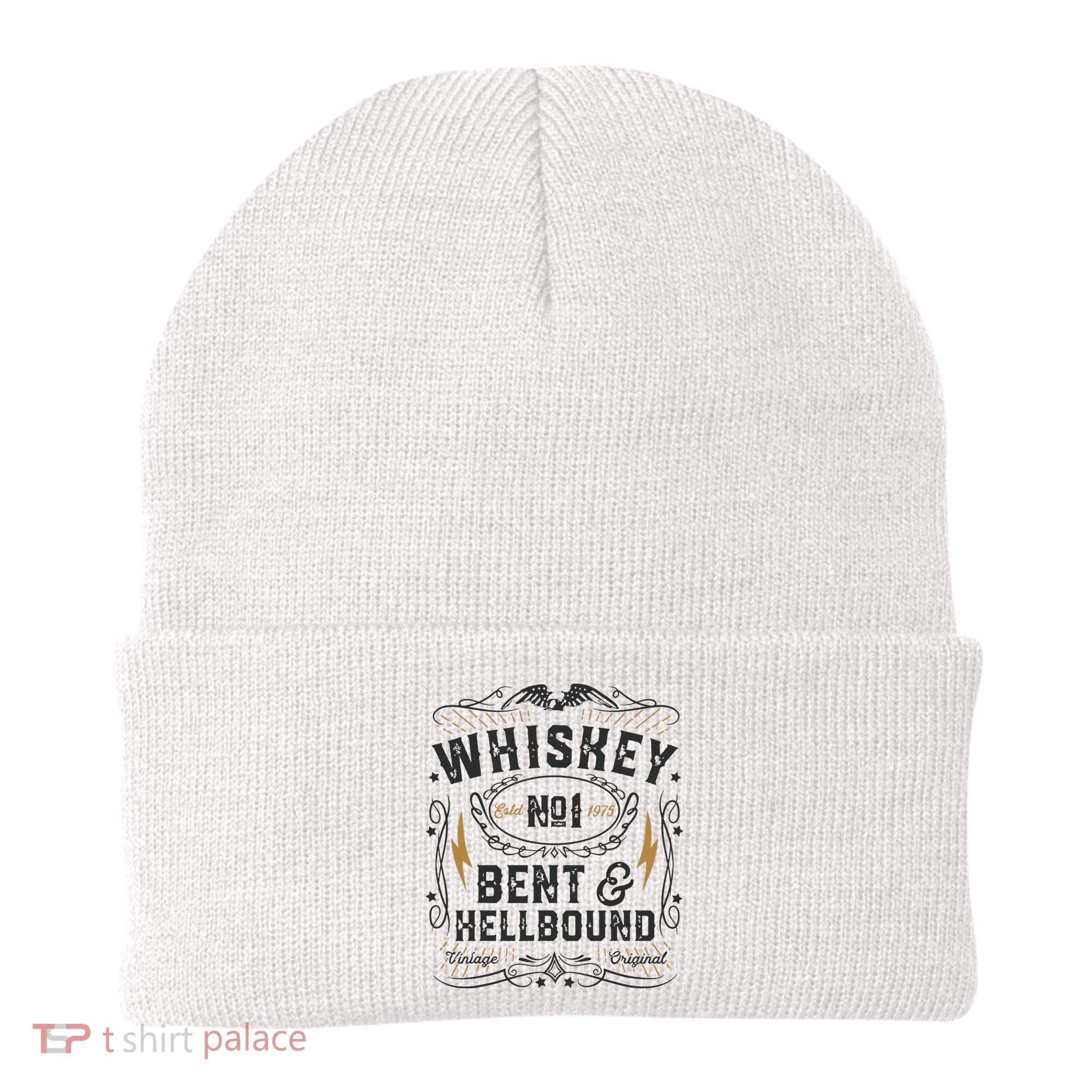 Whiskey Bent And Hellbound Country Music Biker Bourbon Gift Beanie