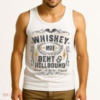 Whiskey Bent And Hellbound Country Music Biker Bourbon Gift Tank Top thumb 3