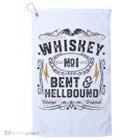 Whiskey Bent And Hellbound Country Music Biker Bourbon Gift Golf Towel thumb 0