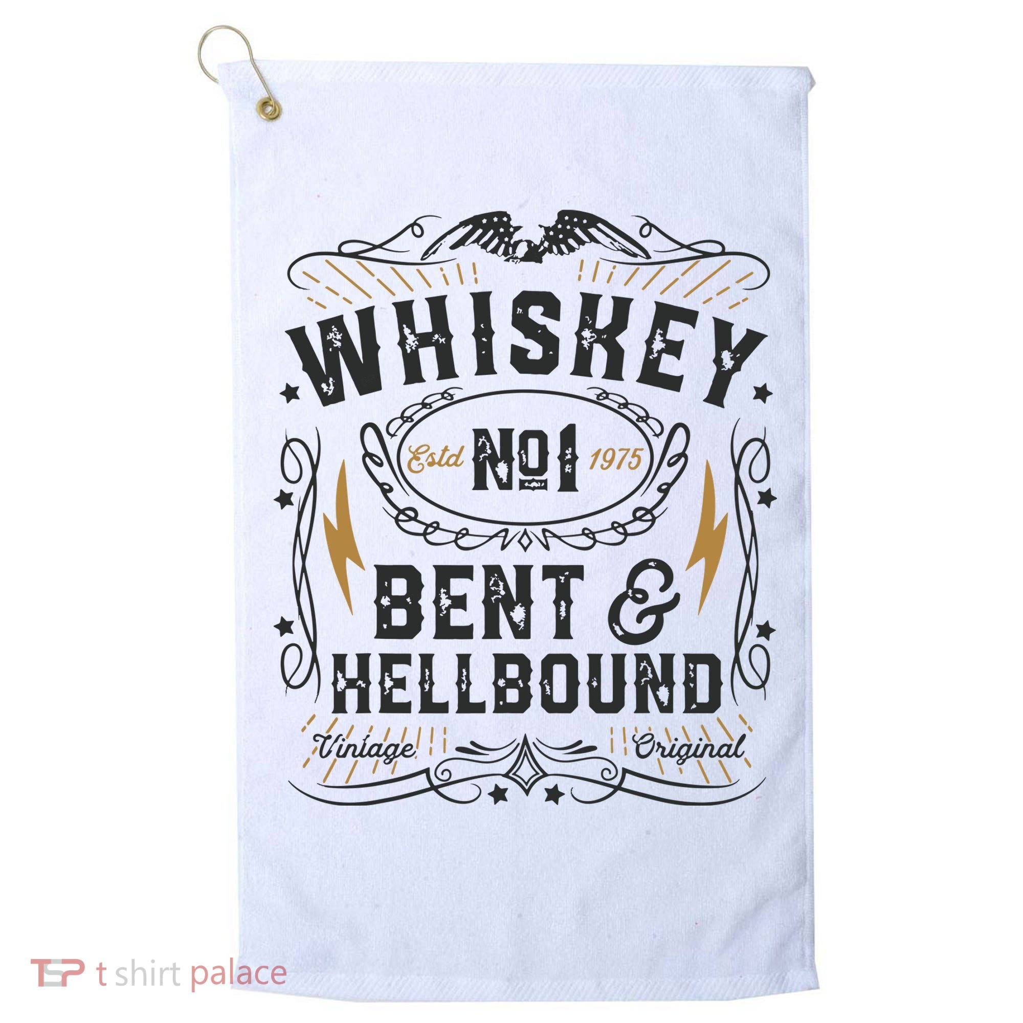 Whiskey Bent And Hellbound Country Music Biker Bourbon Gift Golf Towel