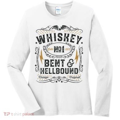 Whiskey Bent And Hellbound Country Music Biker Bourbon Gift Women's Long Sleeve Shirt