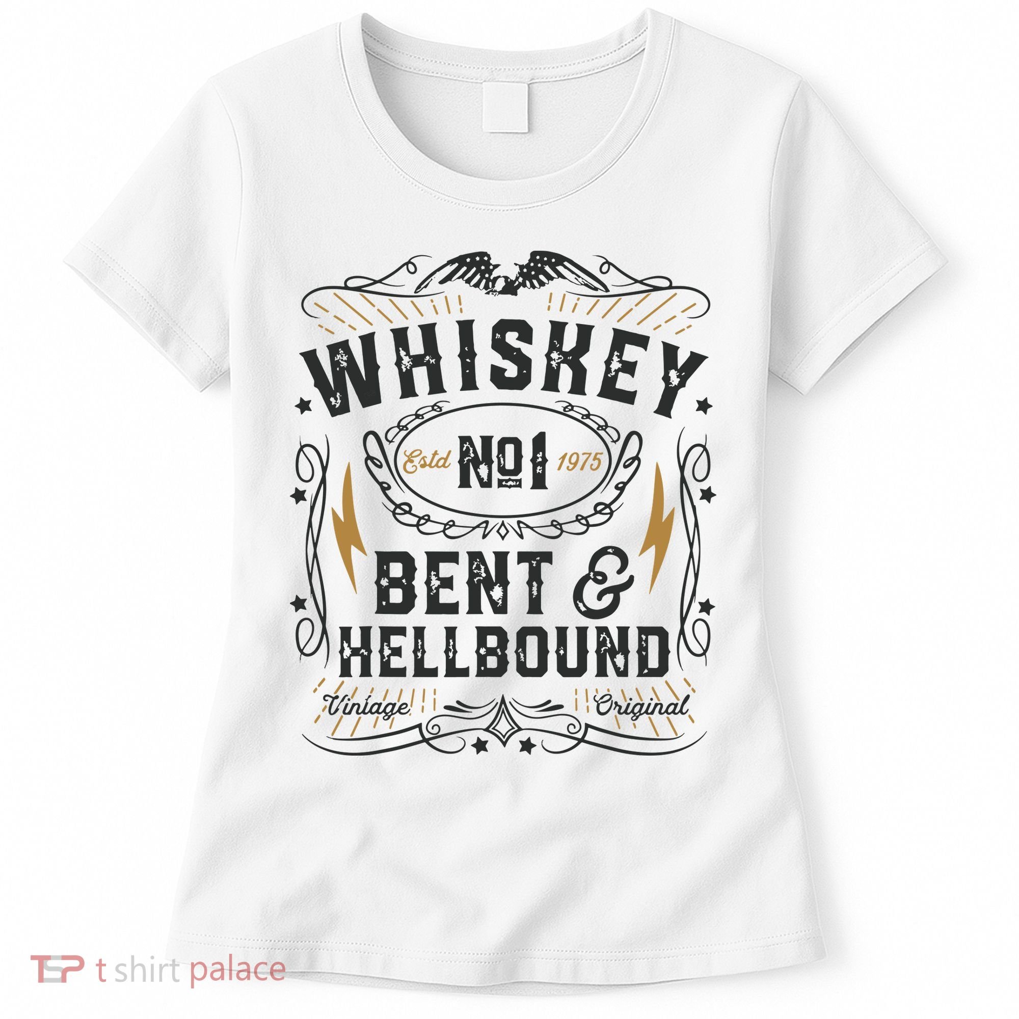 Whiskey Bent And Hellbound Country Music Biker Bourbon Gift Women's T-Shirt