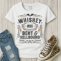 Whiskey Bent And Hellbound Country Music Biker Bourbon Gift Women's T-Shirt thumb 3