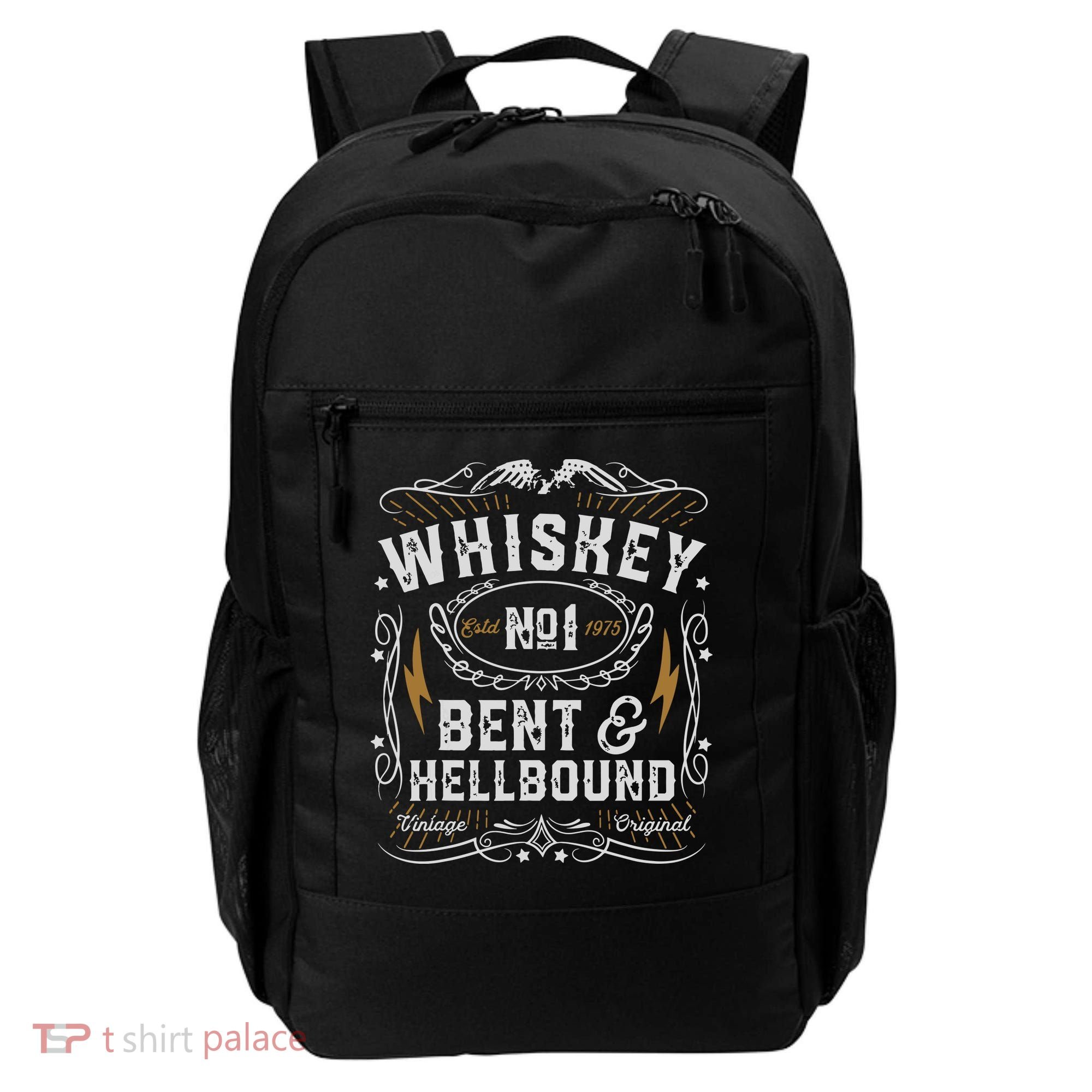 Whiskey Bent And Hellbound Country Music Biker Bourbon Gift Backpack