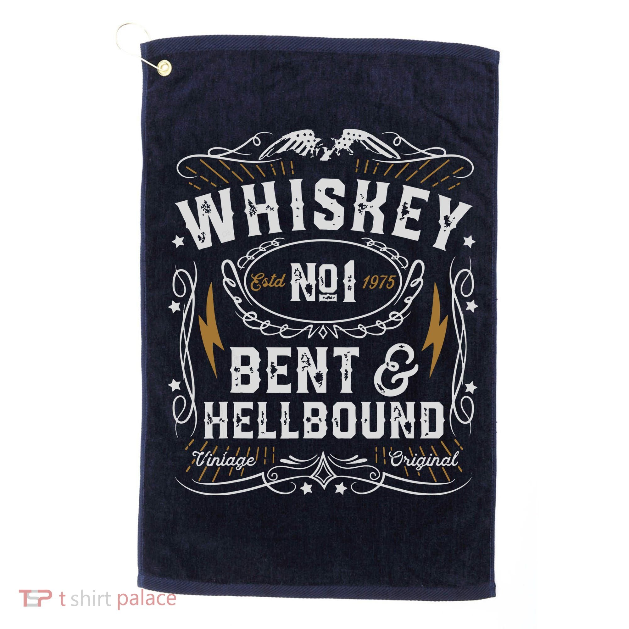 Whiskey Bent And Hellbound Country Music Biker Bourbon Gift Golf Towel