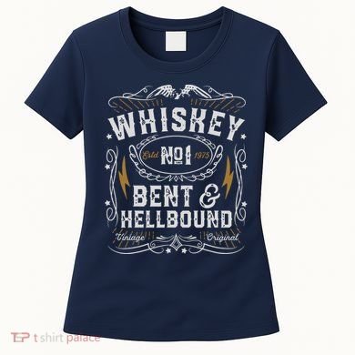 Whiskey Bent And Hellbound Country Music Biker Bourbon Gift Women's T-Shirt