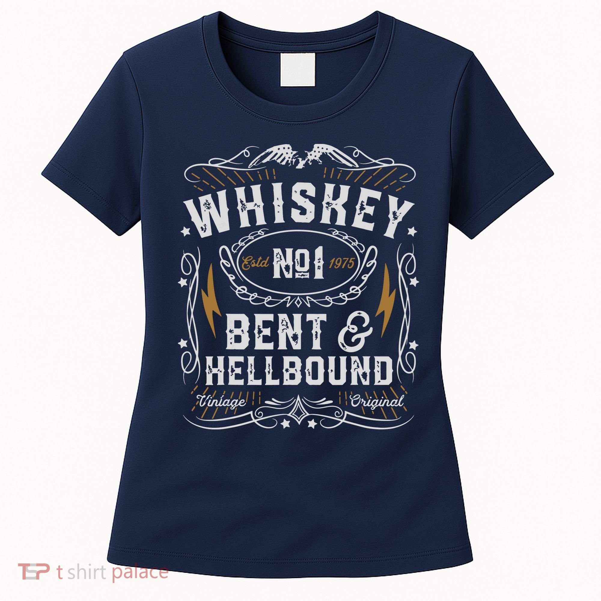 Whiskey Bent And Hellbound Country Music Biker Bourbon Gift Women's T-Shirt