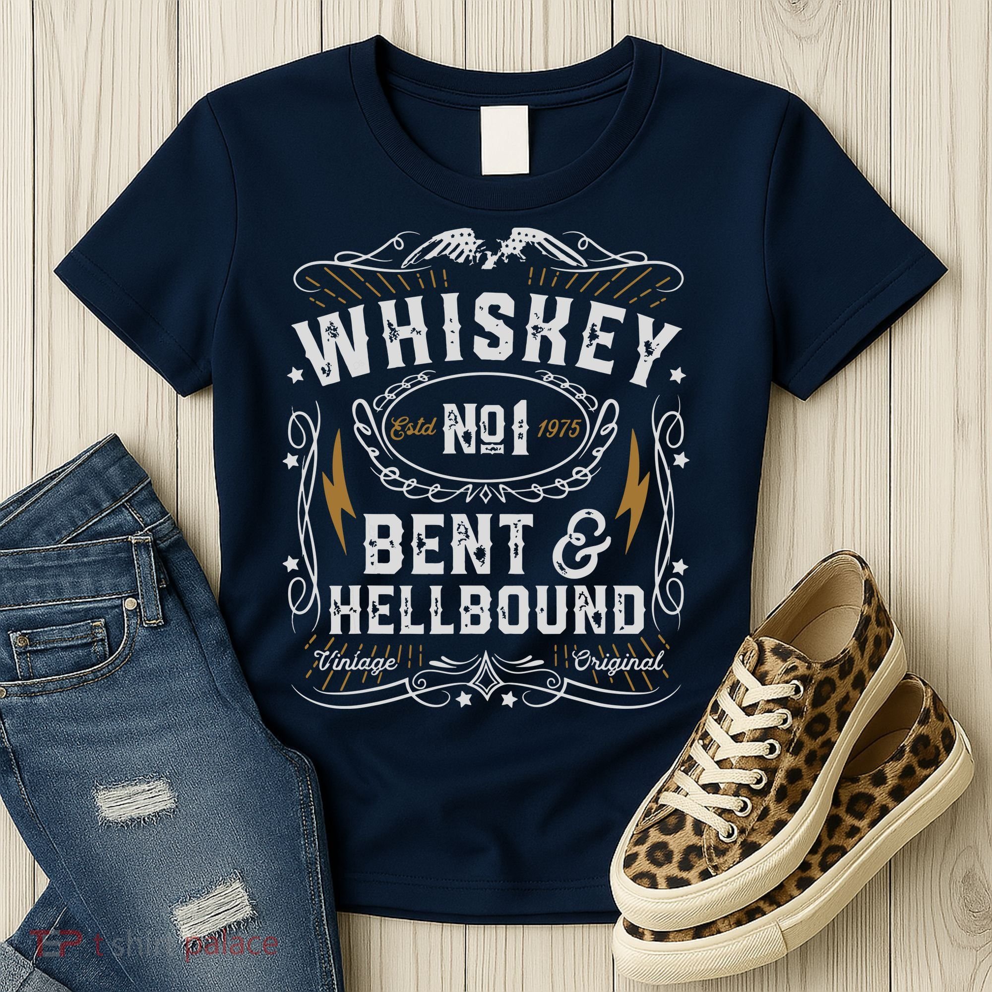 Whiskey Bent And Hellbound Country Music Biker Bourbon Gift Women's T-Shirt