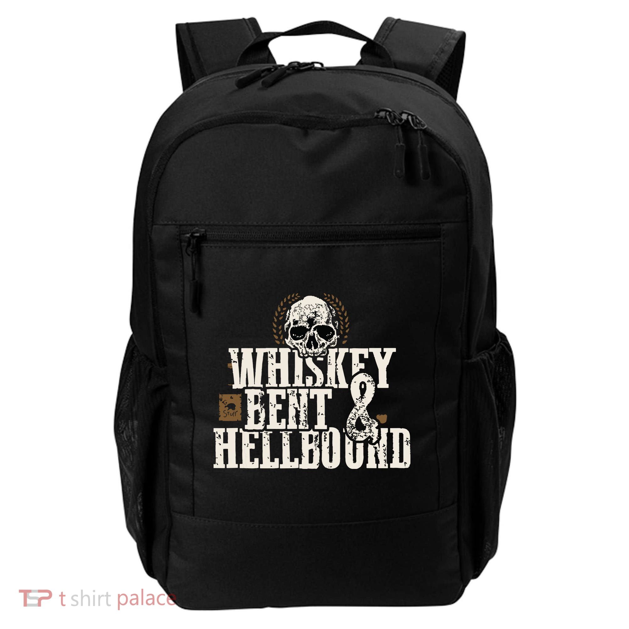 Whiskey Bent And Hellbound Shirts Distressed Biker Style Backpack