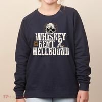 Whiskey Bent And Hellbound Shirts Distressed Biker Style Women's Sweatshirt thumb 0