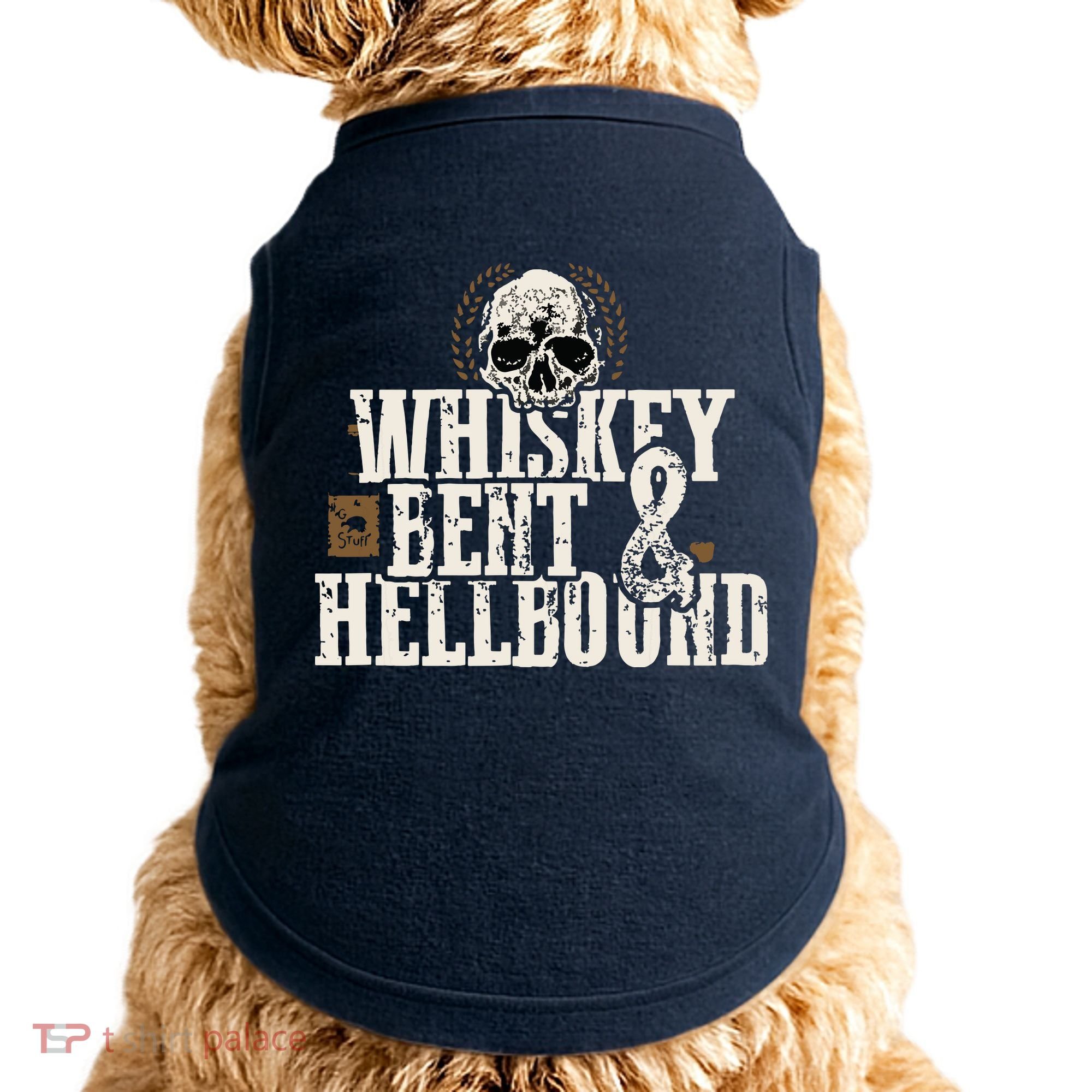 Whiskey Bent And Hellbound Shirts Distressed Biker Style Doggie Tank
