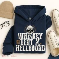 Whiskey Bent And Hellbound Shirts Distressed Biker Style Hoodie thumb 4