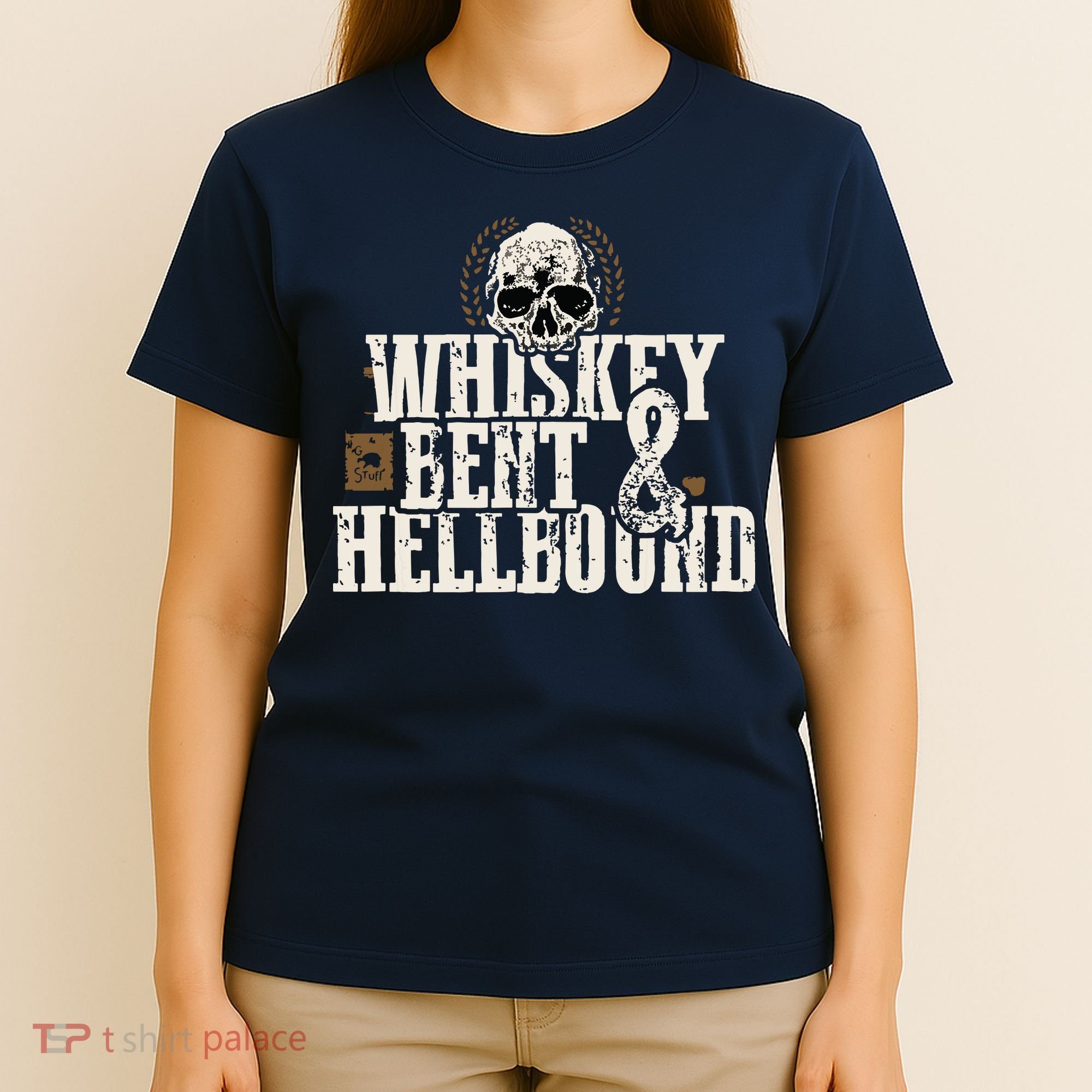 Whiskey Bent And Hellbound Shirts Distressed Biker Style T-Shirt