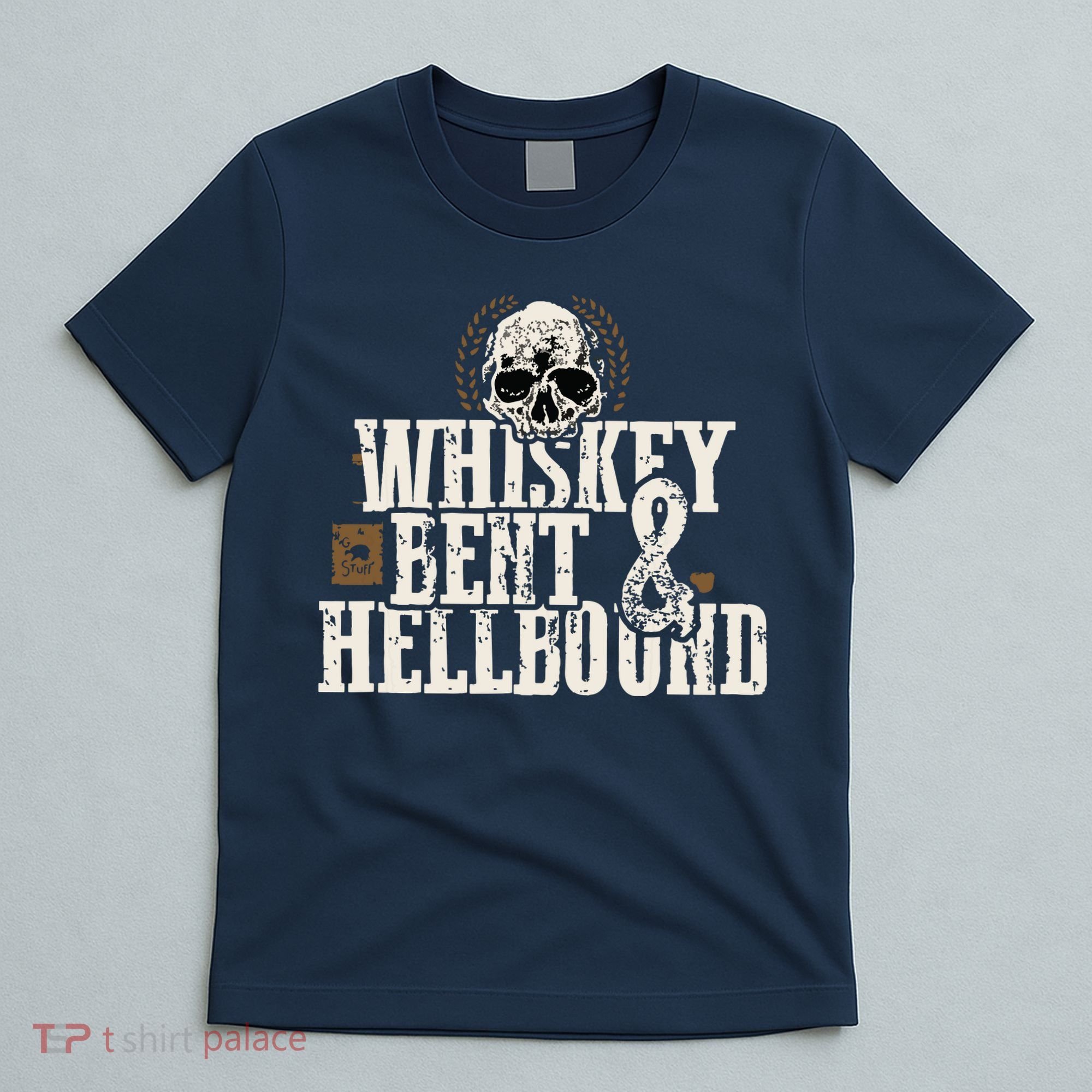 Whiskey Bent And Hellbound Shirts Distressed Biker Style T-Shirt