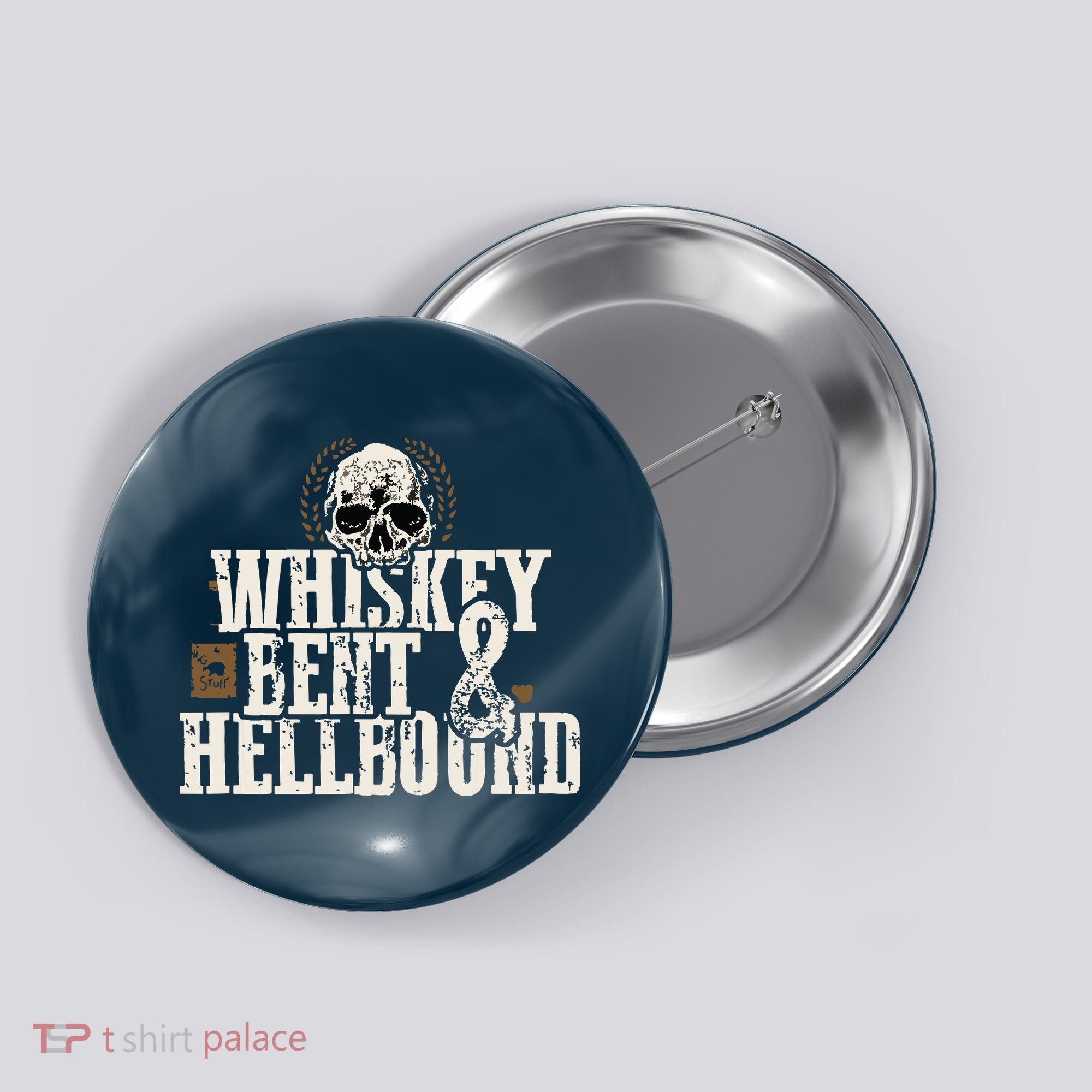 Whiskey Bent And Hellbound Shirts Distressed Biker Style Button