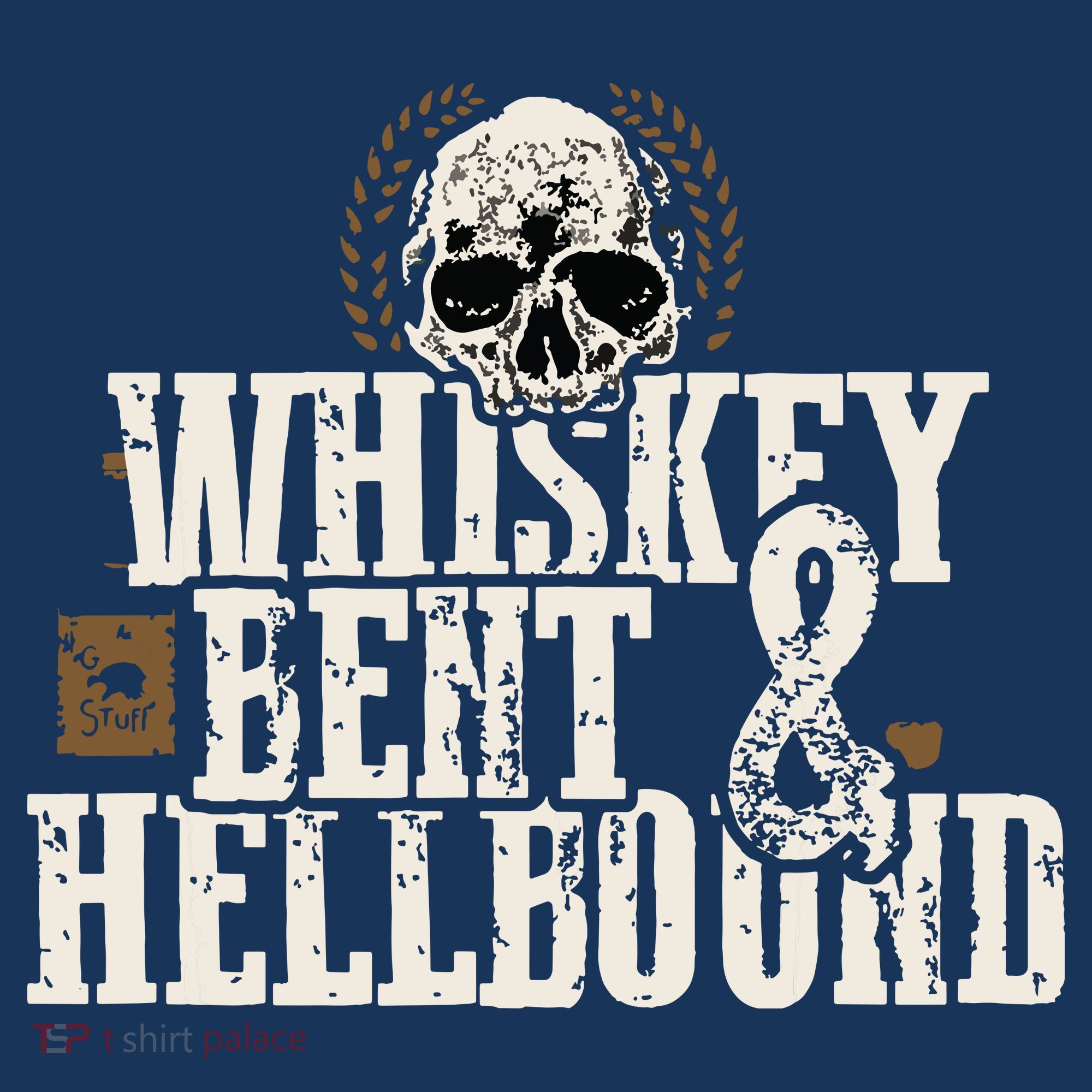 Whiskey Bent And Hellbound Shirts Distressed Biker Style Coaster
